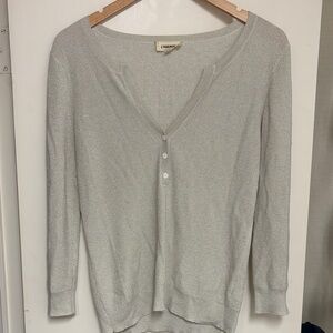 L'AGENCE Metallic Silver Sweater